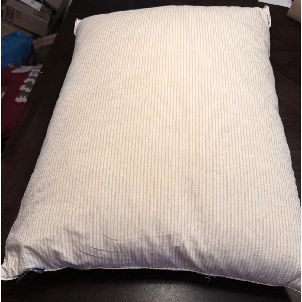 Ralph Lauren White Goose Down Feather Standard Pillow Vintage Striped USA